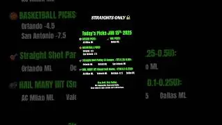 Jan 15 Picks &ndash; 4&ndash;0 Yesterday ✅ Keep the Straights Rolling