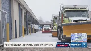 Southern Indiana snow plows working around the clock to keep roads clear