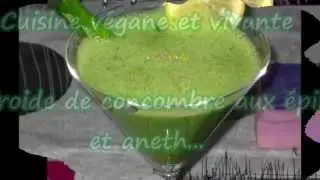 Soupe froide de concombre aux &eacute;pinards