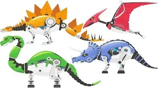 5 Dinosaur Robot Toys Game + Quick Assemble 6 Super Robots | Eftsei Gaming