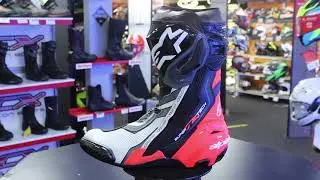 Alpinestars Supertech R Motorcycle Boot (Black/Red Fluo/White/Grey)