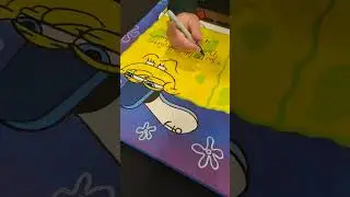 Getting Tom Kenny to autograph SpongeBob painting