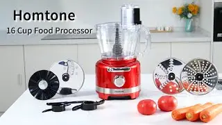 Unleash the Power of 8 Functions + Whisk | Homtone Food Processor | DS-1375-RD
