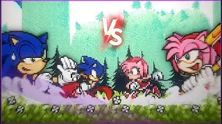 sonic the hedgehog vs amy rose sprite animation / flipaclip animation