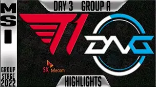 T1 vs DFM Highlights | MSI 2022 Day 3 Group A | T1 vs Detonation FocusMe