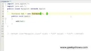 Text Area in Java Applet (Hindi)