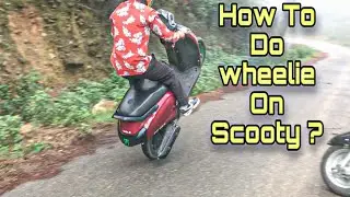 How To Do Wheelie On scooty ? || Stunt practice🔥 || #goprohero9 #stunt #wheelie