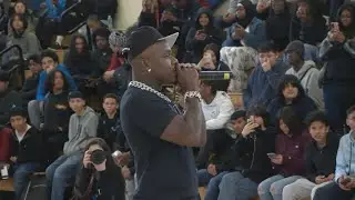 Rapper DaBaby surprises students at Charlotte high school