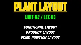 PRODUCTION TECH || UNIT-02 LEC-03 || TYPES OF PLANT LAYOUT #sbte