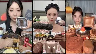 asmr mukbangasmr/kwai dessert mukbang,/mochi eating,creperoll cake chocolate #asmr