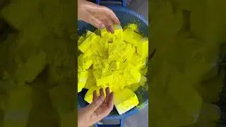 Bucket of BUTTERY Chalk under Neon Powder