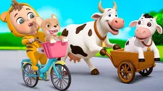 Baby Leo and cow Song | Wheels on the cart | Old Macdonald | Nursery Rhymes And Kids Songs Toddler