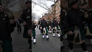Synchronized Bagpipe March | St. Patrick&rsquo;s Day Parade Brooklyn 2025 #shorts #newyork