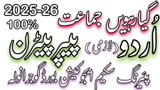 11th Class Urdu New Paper Pattren By PECTAA And BISE Gujranwala,BISE Punjab, Officially Announced