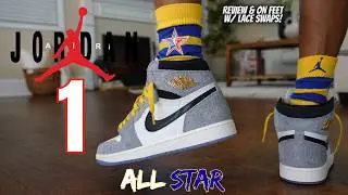 2026 JORDAN 1 HIGH OG ALL STAR COOL GREY DETAILED REVIEW & ON FEET W LACE SWAPS!