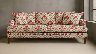 Rustic Turquoise- Printed Three Seater Sofa