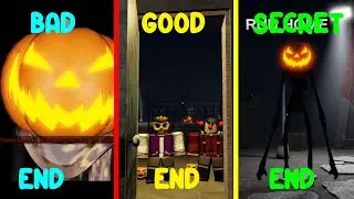 All Endings and Collector Badge in Sinister Halloween [HORROR] | Roblox