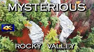 Mysterious rocky valley in the Bohemian Paradise 4K  UHD &bull; DJI Mavic Air 2