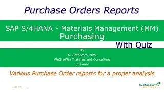 SAP MM | Purchase Order Reports in SAP S/4HANA | Monitor Deliveries & Analyze PO Status | 02-35