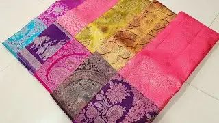 Pure 1 gram Gold Zari Kanchipuram Silk Sarees Collection Bridal Silk Sarees Design #saree #silksaree
