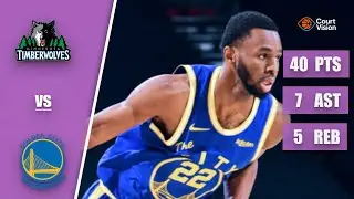 TB - Andrew Wiggins - 40 Points, 3 Blocks, 7 Assists vs Warriors - 2019-20 Regular Season