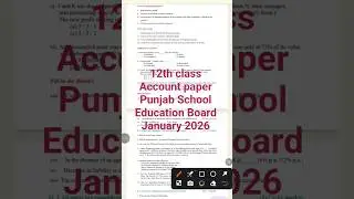 12th class account paper | class 12th pseb accounts model test paper 2025-26 | #exam #pseb