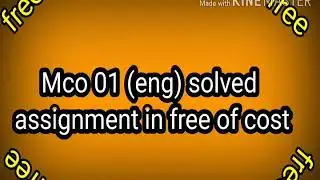 MCO 01 solved assignment 2019-20