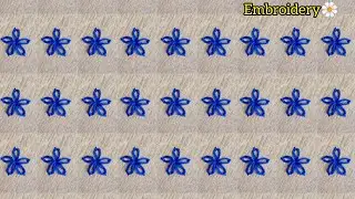 Easiest Flower Embroidery Work | Hand stitch  | All Over Embroidery Flower Work