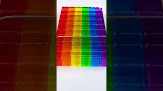 Jelly rainbow cube cutting #asmr