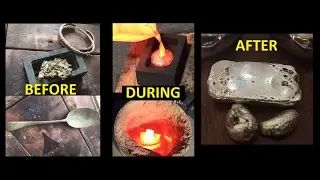 Solid Silver bar made from Spoon & Bangles -Fails Included -Full pour