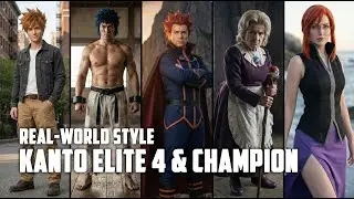 Real-world style Pok&eacute;mon Kanto Elite Four and Champion Blue