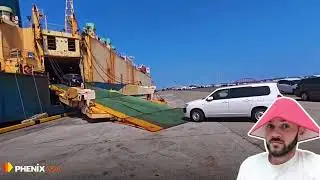 Погрузка праворульных авто на судно, из Японии в Россию