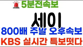 세이 KBS특급속보! 8800배 폭등 