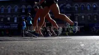 Marathon Runners in New York Stock footage Running collection 2016 2017