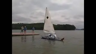 Scouts demonstrate Capsize Recovery and Scoop method at Moraine Sailing Club