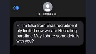 Elias recruitment text message job scam explained