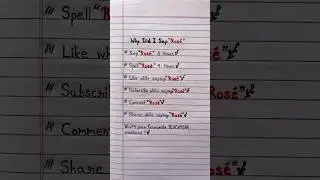 Why did i say &ldquo; Rose &ldquo; #fun#art#writing#creative#song#trending#english#shorts