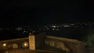 Student trip to Besan&ccedil;on - city view from nighttime bar
