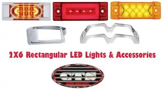 Rectangular Marker and Turn Signal 2x6 LED Lights W/ Dual Colors or Dual Function
