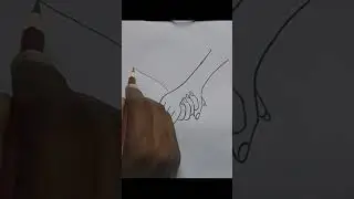 Happy Promise Day Drawing Easy # Handshake Drawing sketch # Shorts #art #easy