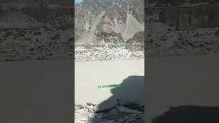 Indus River called  Nagar Hunza  River and viewe the region Karakoram Mountains.