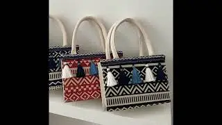 VIOLETAS Bolsa de viento &eacute;tnica con borlas Bolsa de cubo Tasseled Ethnic Style Tote Bag Shopping