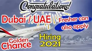 Dubai / UAE Jobs 2021  || Hiring Now || Jobs For Indians || Urgently Needed || Sent CV and Apply Now