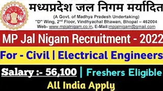 Madhya Pradesh Jal Nigam Civil Recruitment 2022 | MPJNN Civil Vacancy 2022 | MP Civil Jal Nigam Jobs
