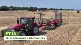 Self-loading bale semi-trailer PT-18 Kobzarenko - Loading, Transportation, Unloading bales