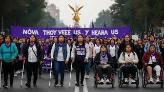 Mujeres con discapacidad protagonizan la Marcha 25N en CDMX