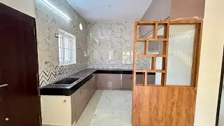 Indian Kitchen Design with Seperate Kitchen & Dining Space 🏠🤩 Wooden glass Parition 