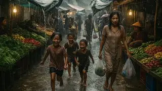 🌧️ SHOCKING Rain Footage 🌈 Colorful Tank Top Girls + Grandpa Running in Storm 👴💃