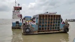 Small Ferry Paturia Ghat Moving | Bangladesh Biggest Ferry Ghat 2022 | Ferry Journey Video