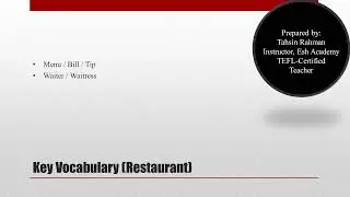 Talking About Food and Ordering in a Restaurant